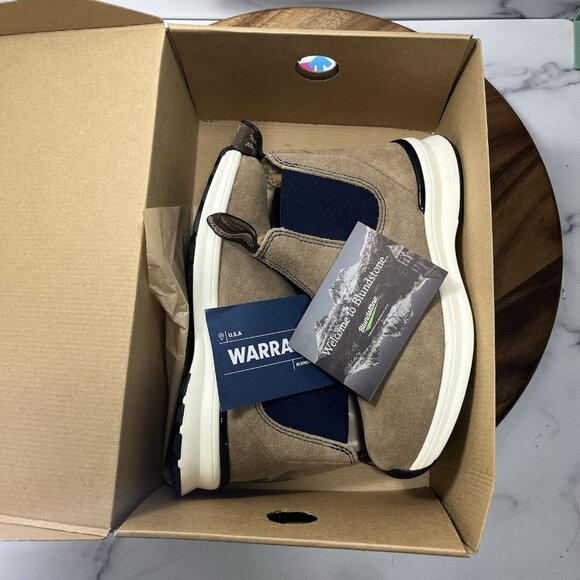 Blundstone Chelsea Ankle Boots Women Tan Sand Navy 2146 Sneaker Suede UK 4 US 7 - Picture 9 of 11